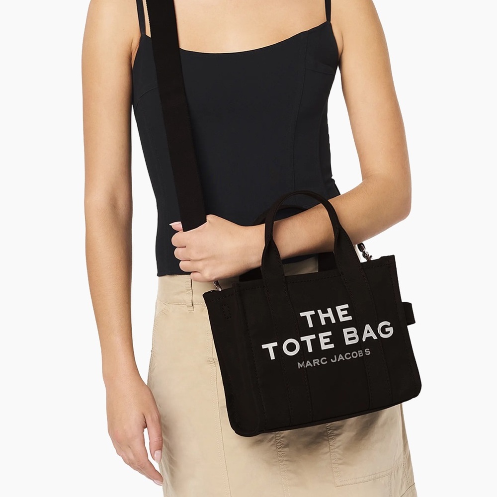 Marc Jacobs Black Tote Bag with White Text size small